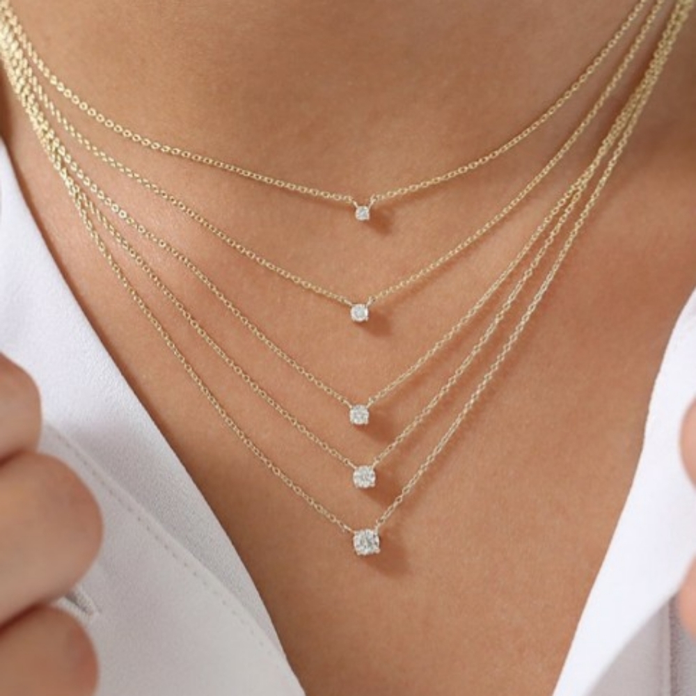 Diamond Solitaire Necklace - Picture 2 of 2
